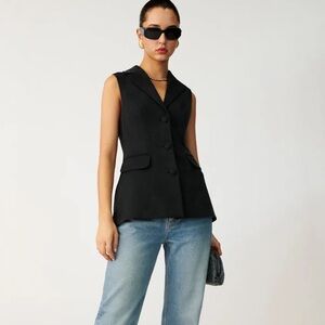 Reformation Billie Vest Black - Size S